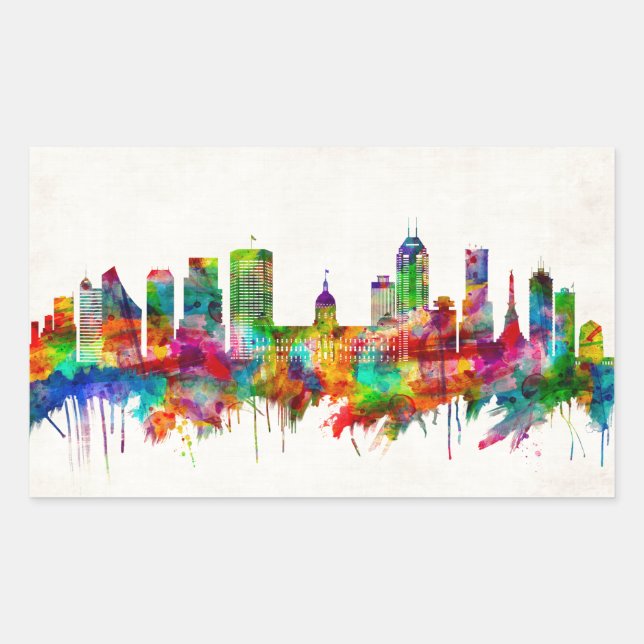 Indianapolis Indiana Skyline Sticker (Front)