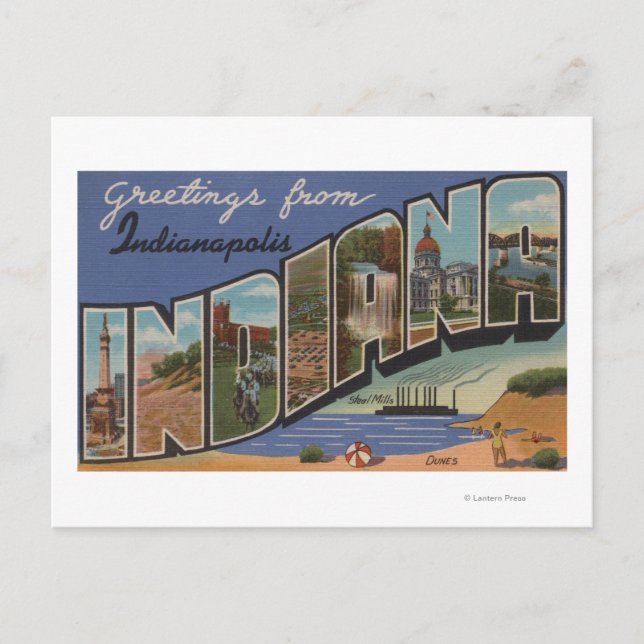 Indianapolis, Indiana (Steel Mills/Sand Dunes) Postcard (Front)