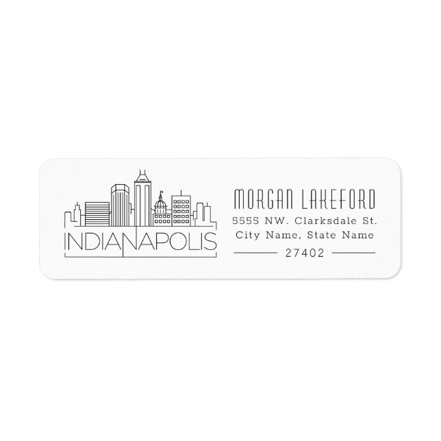 Indianapolis, Indiana Stylized Skyline | (Front)