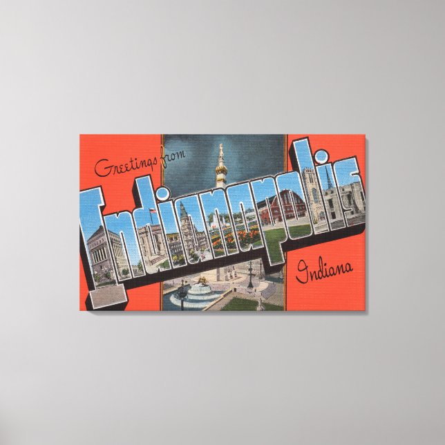 Indianapolis, Indiana (Town Plaza) Canvas Print (Front)