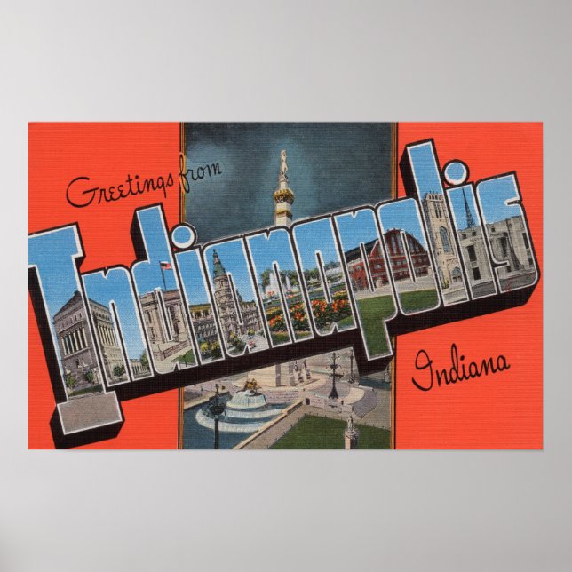 Indianapolis, Indiana (Town Plaza) Poster (Front)