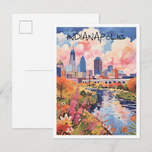 Indianapolis Indiana Travel Art  Postcard