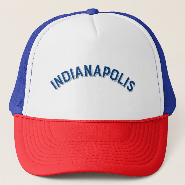 Indianapolis, Indiana Vintage Arch Trucker Hat (Front)