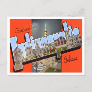 Indianapolis, Indiana Vintage Big Letters Postcard