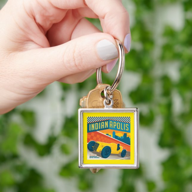 Indianapolis, Indiana | Vintage Racer Keychain (Hand)
