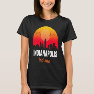 Indianapolis Indiana Vintage Sunset Retro City Sta T-Shirt