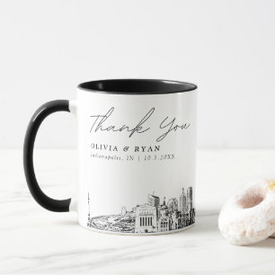 Indianapolis Mariage Minimal Custom Coffee Mug