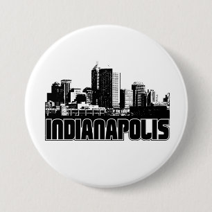 Indianapolis Skyline 3 Inch Round Button
