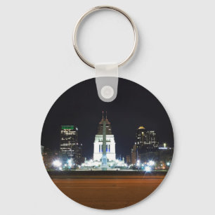 Indianapolis Skyline at Night Keychain