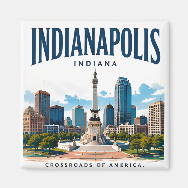 Indianapolis Skyline Spirit Magnet (Front)