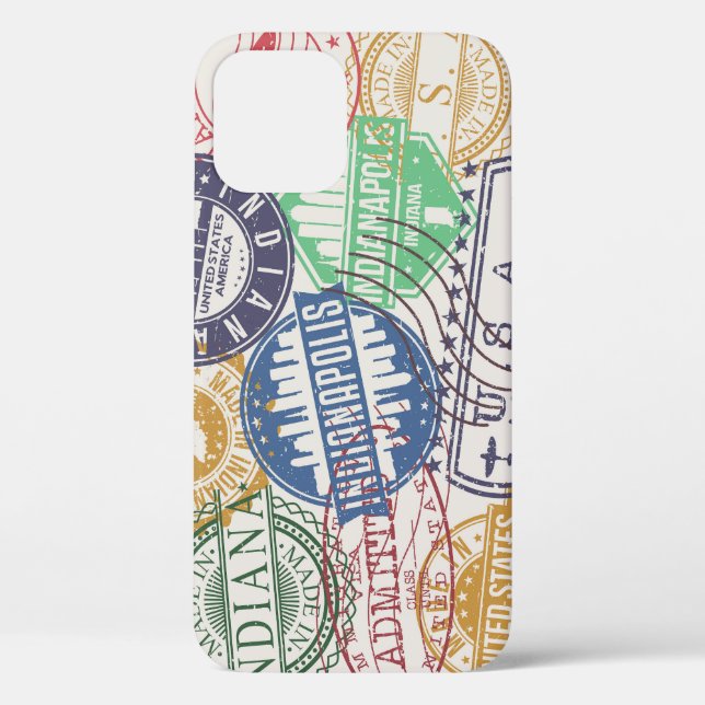 Indianapolis Stamps: Travel Seal Set. Case-Mate iPhone Case (Back)