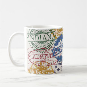 Indianapolis Stamps: Travel Seal Set. Coffee Mug