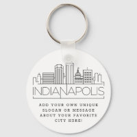 Indianapolis Stylized Skyline | Custom Slogan