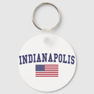 Indianapolis US Flag Keychain