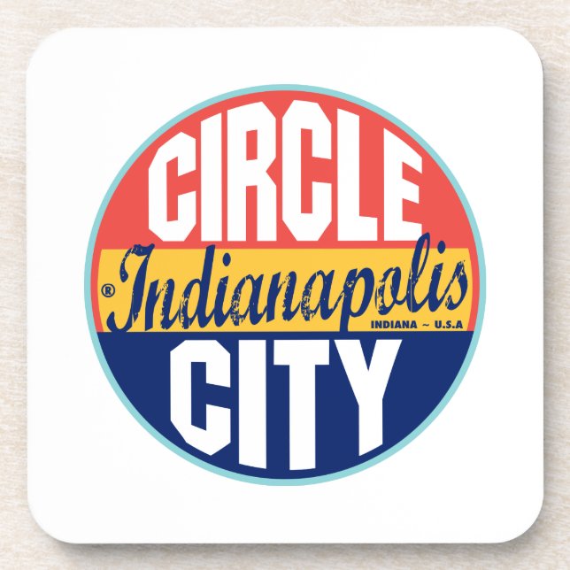 Indianapolis Vintage Label Coaster (Front)