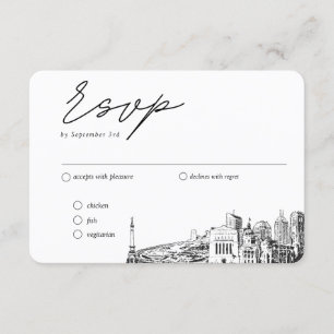 Indianapolis Wedding Traditional RSVP Meal Option Enclosure Card