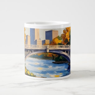 Indianapolis White Bridge Over the White River Large Coffee Mug