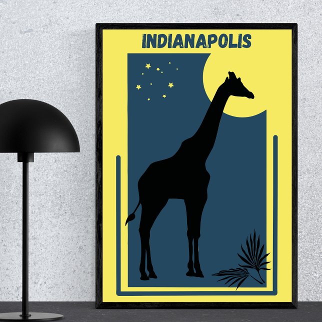 Indianapolis Zoo Indiana Vintage Giraffe Poster (Creator Uploaded)