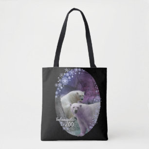Indianapolis Zoo Polar Bear Snowflakes Tote Bag