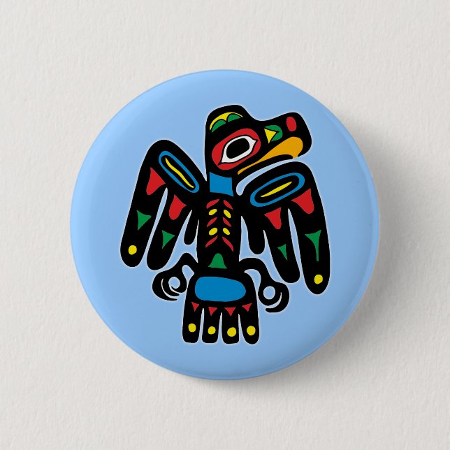 Indianer Native American Rabe raven 2 Inch Round Button (Front)