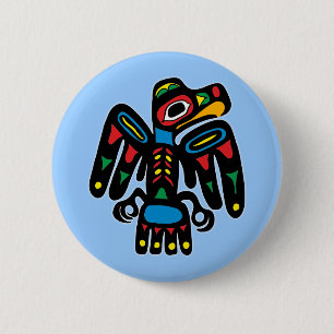 Indianer Native American Rabe raven 2 Inch Round Button