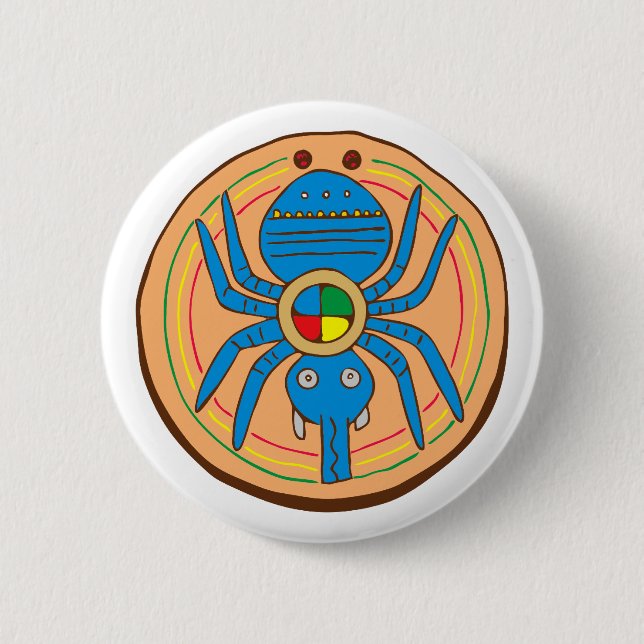 Indianer Native American Spinne spider 2 Inch Round Button (Front)