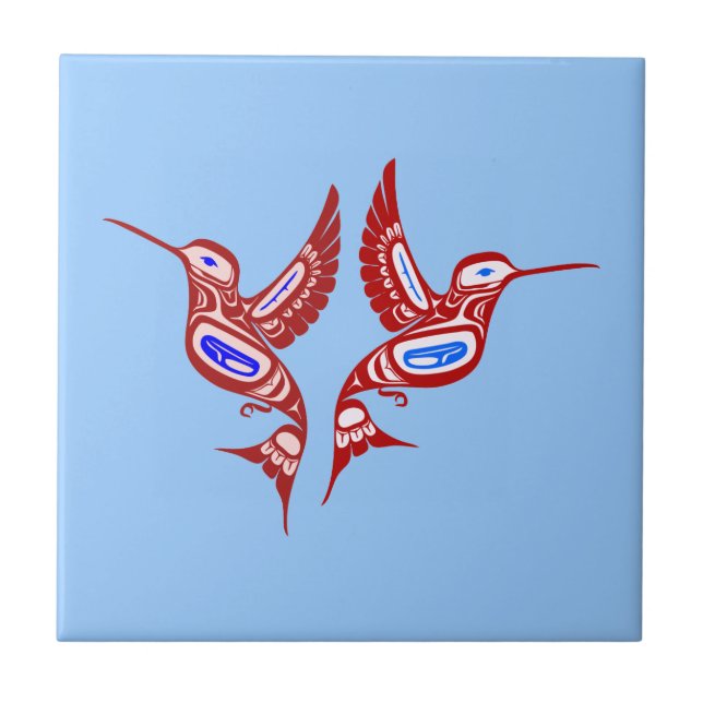 Indianer Vögel Native American birds Tile (Front)