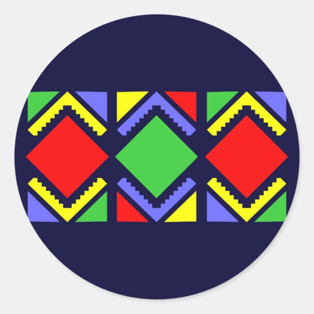 Indianisches Muster Native American pattern Classic Round Sticker (Front)