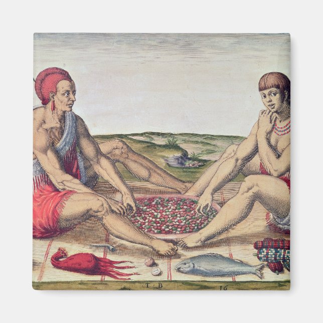 Indians eating a meal magnet (Front)