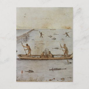 Indians Fishing Postcard