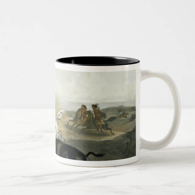 Indians Hunting the Bison, plate 31 from Volume 2 Two-Tone Coffee Mug (Right)