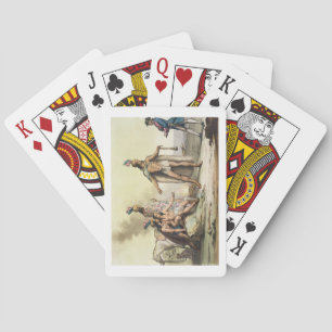 Indians of Patagonia, Chile, greeting a European t Playing Cards