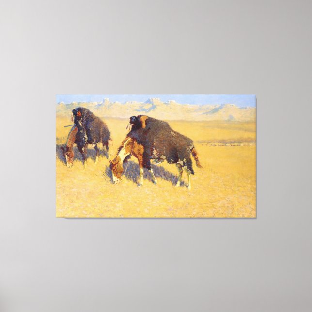 Indians Simulating Buffalo Canvas Print (Front)