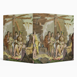 Indians trading with La Perouse in Canada (colour Binder