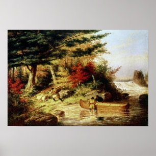 Indians transport furs through Canadian Poster