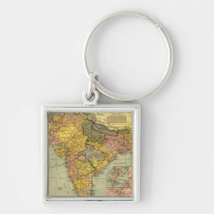 IndiaPanoramic MapIndia Keychain