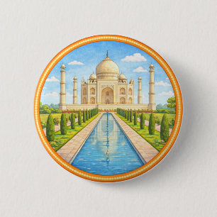 India's Taj Mahal 2 Inch Round Button