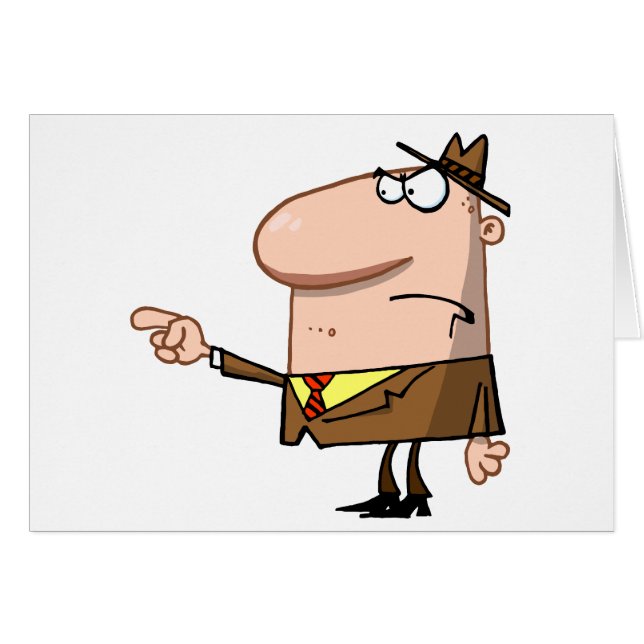 Indication par les doigts fâchée de patron (Devant horizontal)