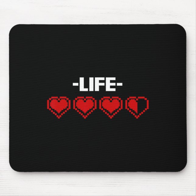 Indicator Heart 8 Bit Graphic Video Game Player Gi Mouse Pad (Front)
