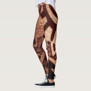 "Indice de Symbole Aztèque Brown foncé" Leggings d