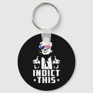 Indict This Political Arrest For Republican Mens W Keychain