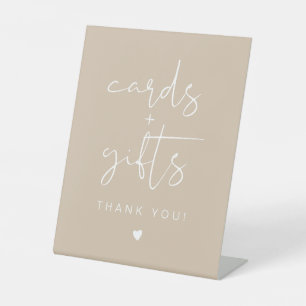INDIE Bohemian Beige Cream Cards & Gifts Pedestal Sign