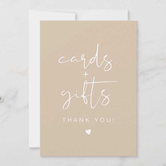 INDIE Bohemian Beige Cream Cards & Gifts Sign (Front)