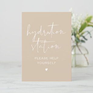INDIE Bohemian Beige Cream Hydration Station Sign Invitation