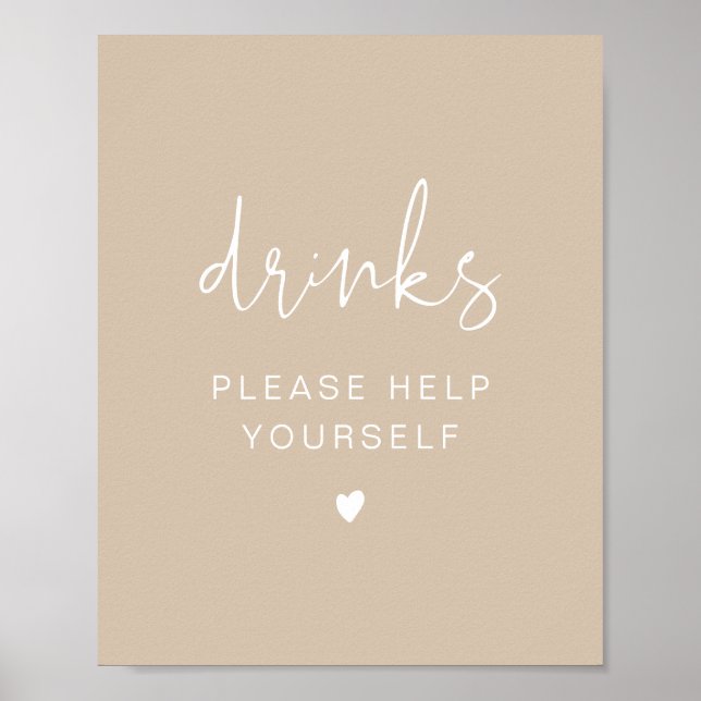 INDIE Bohemian Beige Drinks Bar Poster (Front)