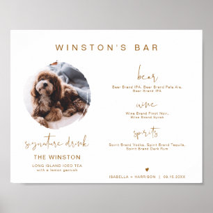 INDIE Boho 1 Photo Pet Signature Drink Bar Sign
