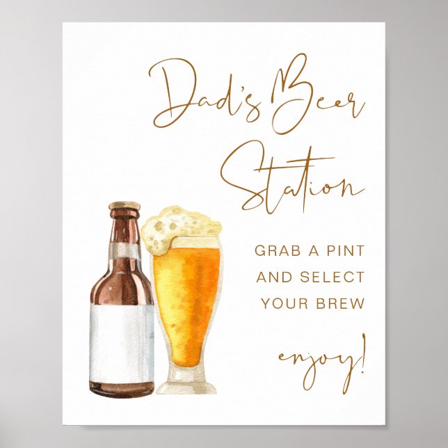 INDIE Boho Baby Shower Dad's Beer Station Sign (Front)