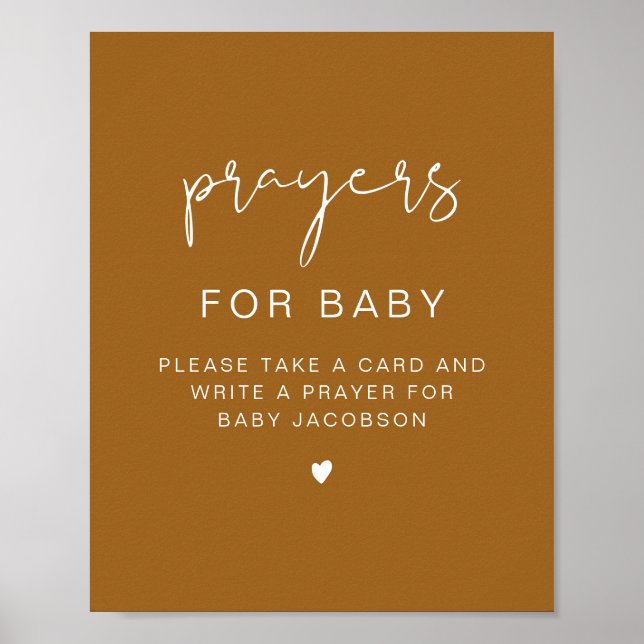 INDIE Boho Baby Shower Prayers for Baby Sign (Front)