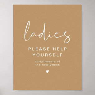 INDIE Boho Beige Ladies Bathroom Toiletry Poster