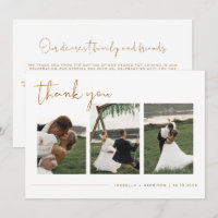 INDIE Boho Burnt Orange Photo Wedding Thank You